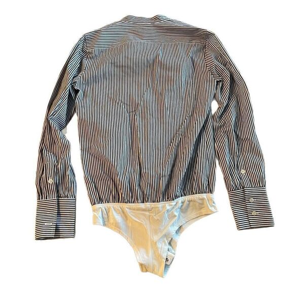 J. Crew Stretch Tailored Perfect Bodysuit in Stripe - Picture 2 of 4